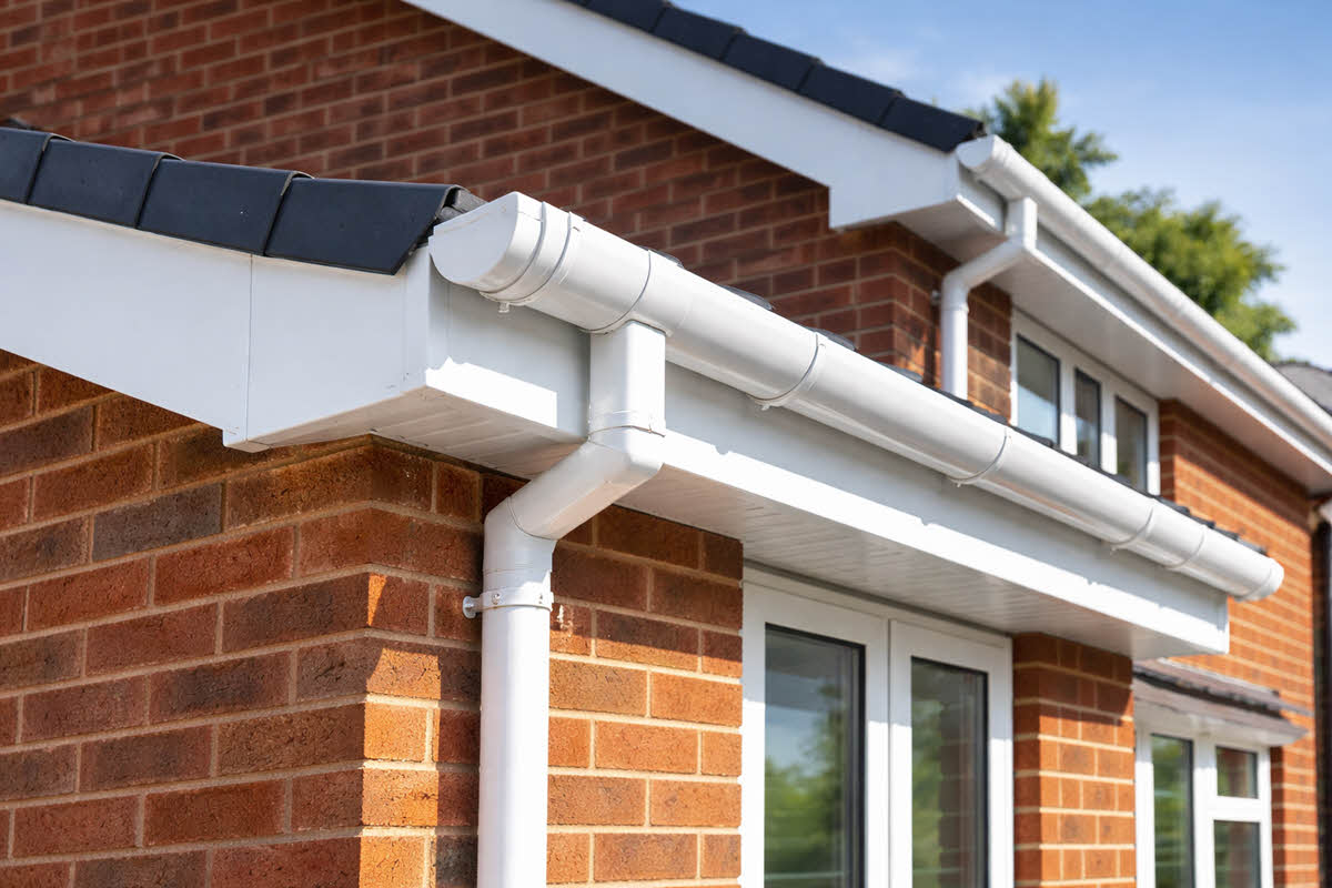 guttering on back of garage at new property
